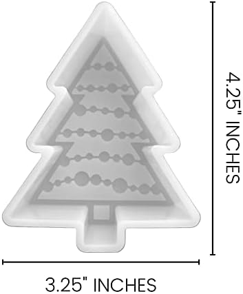 עובש סיליקון עץ חג המולד טריים | 3.25 רחב x 4.25 ארוך x 1 עמוק | טרייזרים, עובש סיליקון לאפוקסי, שרף,